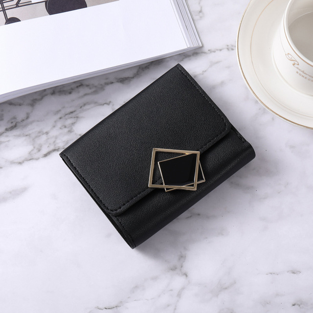 Small Wallet Female Short New Fresh Three-fold Multi-card Slot Large-capacity Anti-demagnetization Student Coin Purse Female