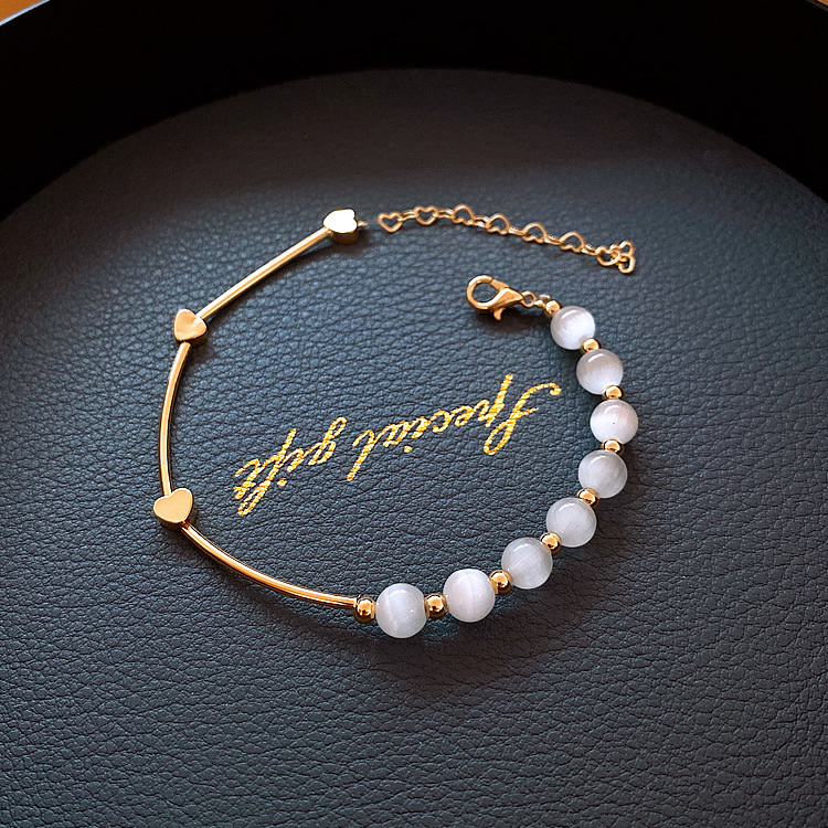 Small sense cat eye bracelet female ins Korean student wild girlfriend birthday gift autumn  jewelry