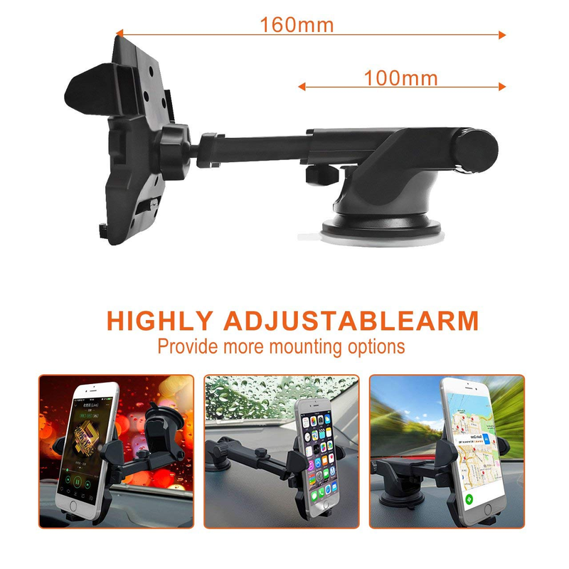 Universal windshield Car Phone Mount Holder Long Neck 360 Degree For Phone