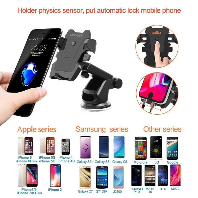Universal windshield Car Phone Mount Holder Long Neck 360 Degree For Phone