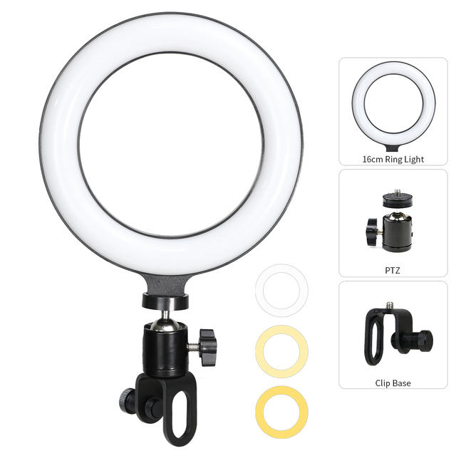 Ring Light LED Lamp Lighting With Clip On Laptop Computer For Video Conference Zoom Webcam Chat Live Streaming Youtube