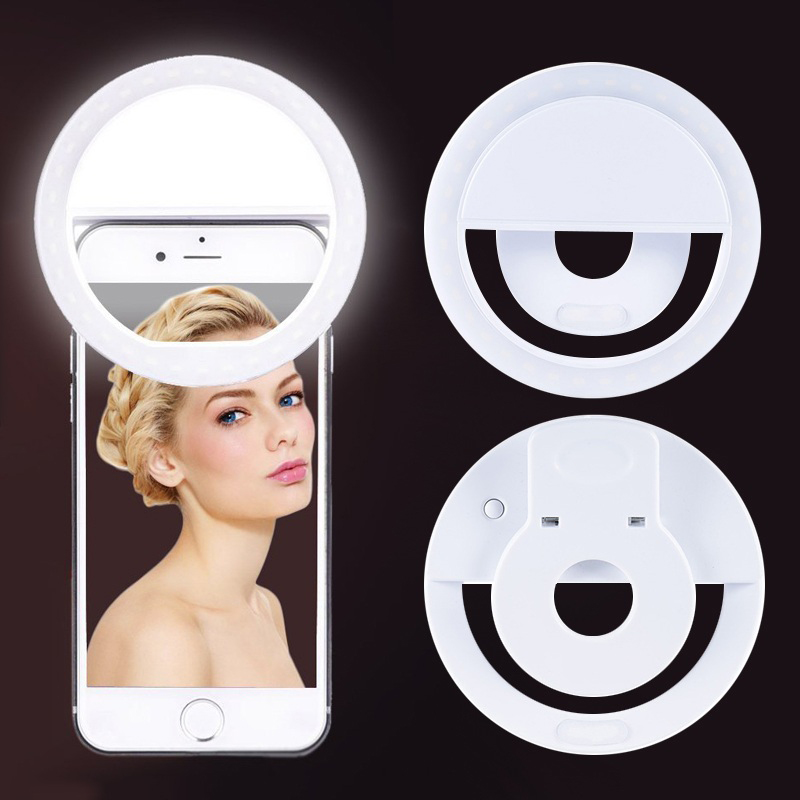 36 LED Portable Light Night Phone Flash Light Led Camera Clip-on Mobile Phone Selfie Ring Light Video Usb Charging For All Phone