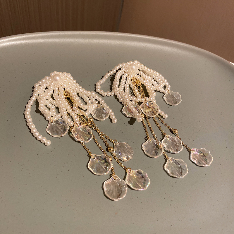 New Design Pearl Earrings for Women Bohemia Long Tassel Dangle Earrings Statement Jewelry