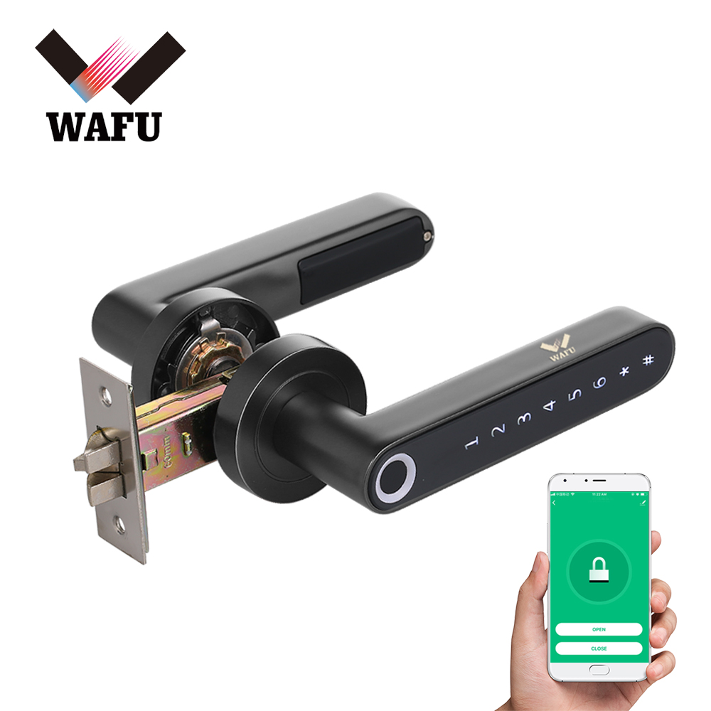 Fingerprint Electronic Door Lock Smart Bluetooth Password Handle Lock APP Unlock Keyless Entry Support iOS/Android