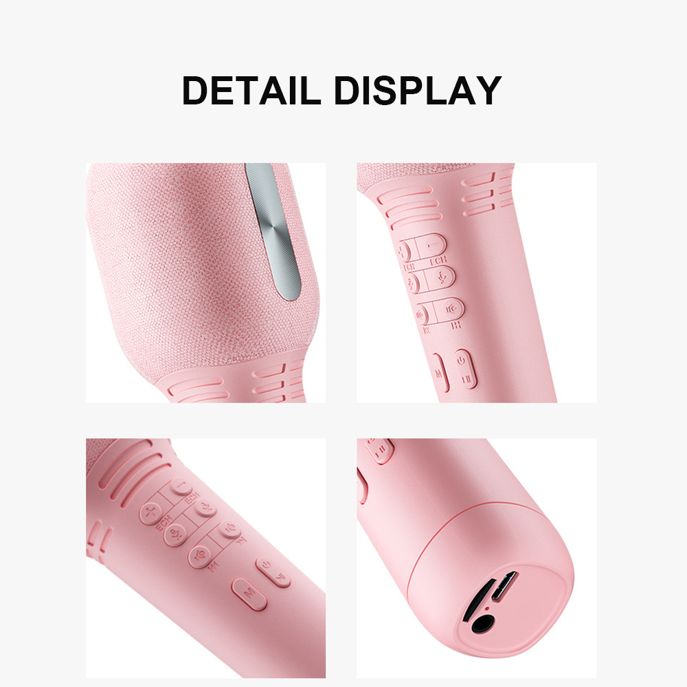 Wireless Karaoke Microphone Bluetooth 5.0 USB Handheld Condenser Mic Portable Professional Speaker Mini Home KTV Player Singing