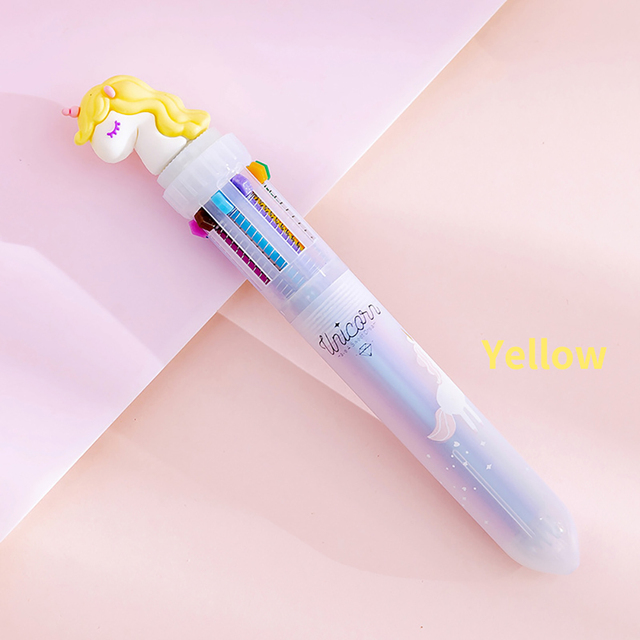 2pcs Cute Unicorn 10 Colors Ballpoint Pen Writing Tool Kawaii Rollerball Pen School Office Supply Gift Stationery Papelaria Escolar
