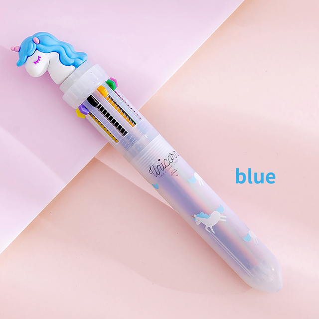 2pcs Cute Unicorn 10 Colors Ballpoint Pen Writing Tool Kawaii Rollerball Pen School Office Supply Gift Stationery Papelaria Escolar