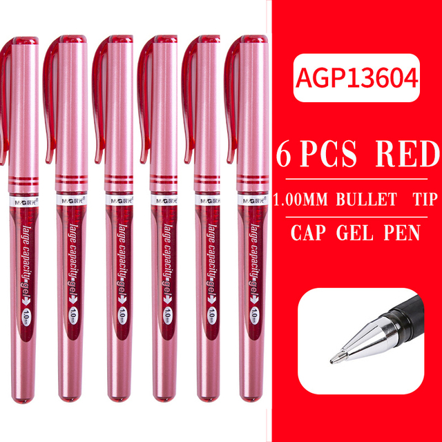 6pcs 1.0mm Creative Black Blue Ink Gel Pen High Quality Touch Pen Student Exam Pen Writing Tool School Stationery