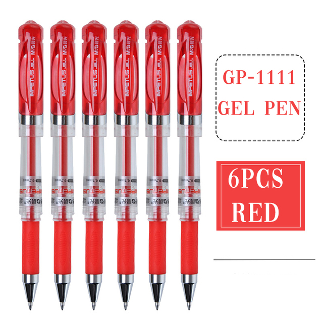 6pcs 1.0mm Creative Black Blue Ink Gel Pen High Quality Touch Pen Student Exam Pen Writing Tool School Stationery