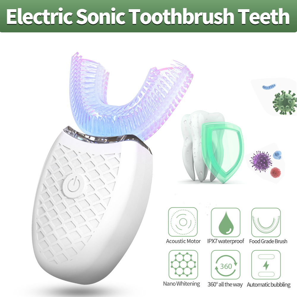 Sonic Electric Toothbrush U Shaped Ultrasonic Tooth Brush Ipx8 Waterproof 360clean Teeth Whitening For Adult