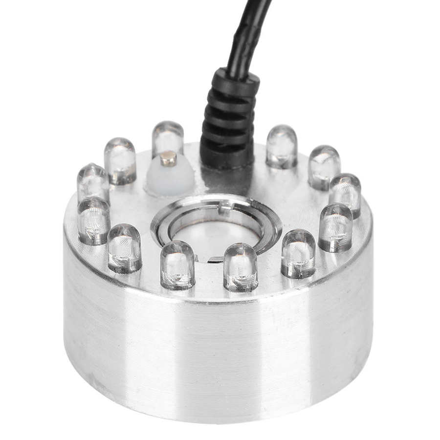 Mini Humidifier Mist Maker Fogger Water Fountain Pond Atomizer Fog Maker with 12 Lights Landscape Decoration