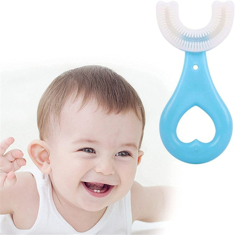 Kids Toothbrush U-Shape 360 Degree Infant Teether Baby Toothbrush Children Silicone Brush For Toddlers Oral Care Cleaning