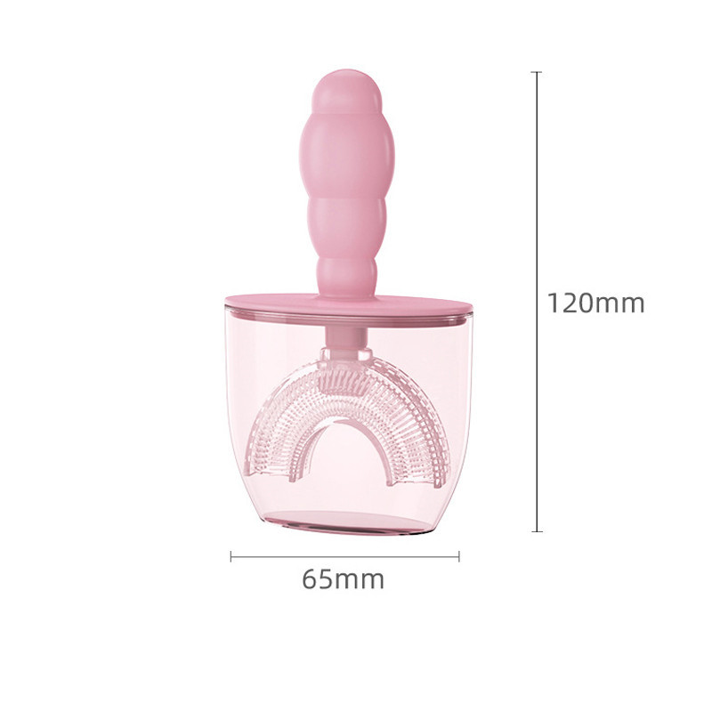 New Baby Toothbrush Children Teeth Oral Care Cleaning Brush Convenient Kid Silicone Newborn U-Shaped Teethbrush with Dust Cover