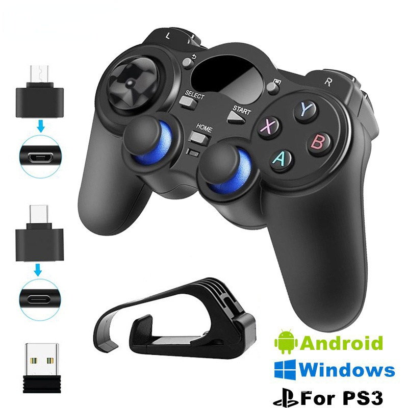 Wireless Gamepad Joystick 2.4G Game Console With Micro USB OTG Converter Adapter  For PS3/Smart Phone For Tablet PC Smart TV Box