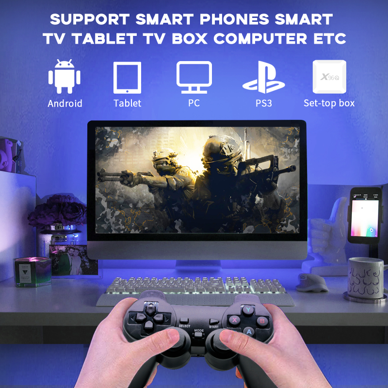 Wireless Gamepad Joystick 2.4G Game Console With Micro USB OTG Converter Adapter  For PS3/Smart Phone For Tablet PC Smart TV Box