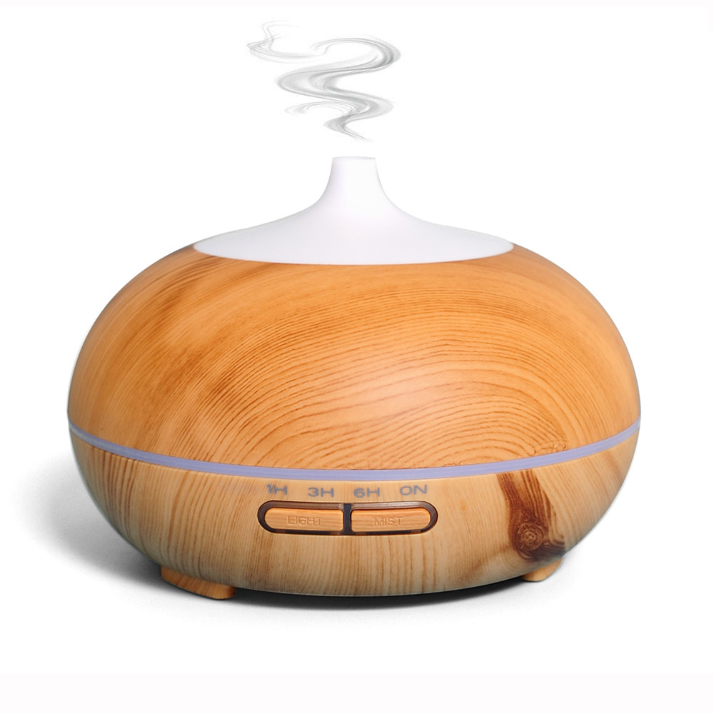 Electric Air Humidifier Ultrasonic Wood Grain Humidificador Diffuser Essential Aroma Oils Diffuser Mist Maker 300ml