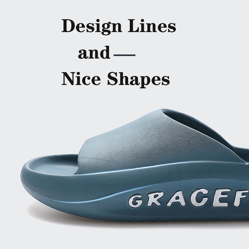 Summer Outdoor Men's Slippers Alphabet Non-slip Slides Women Bathroom Ladies Flip Flops Beach Sandals Thick Platform Flat Shoes