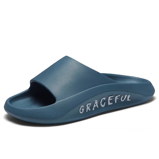 Summer Outdoor Men's Slippers Alphabet Non-slip Slides Women Bathroom Ladies Flip Flops Beach Sandals Thick Platform Flat Shoes