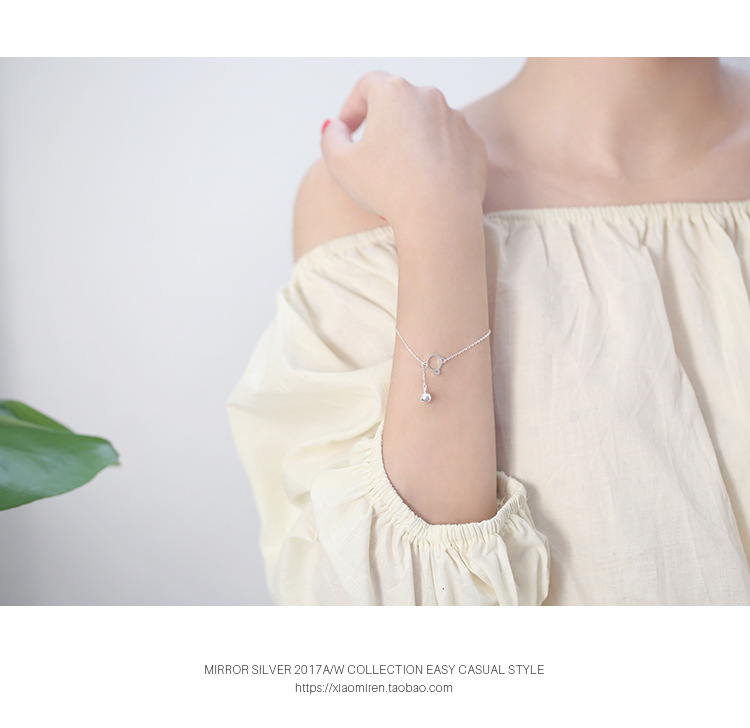 2pcs 925 Sterling Silver Jewelry Female Simple Geometric High Quality Popular Bracelet Anklet Ladies Valentine's Day Gift