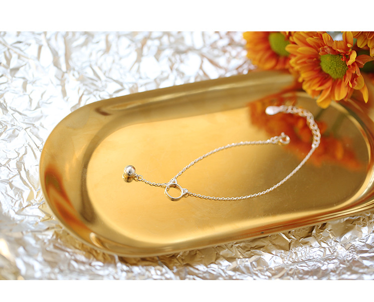 2pcs 925 Sterling Silver Jewelry Female Simple Geometric High Quality Popular Bracelet Anklet Ladies Valentine's Day Gift