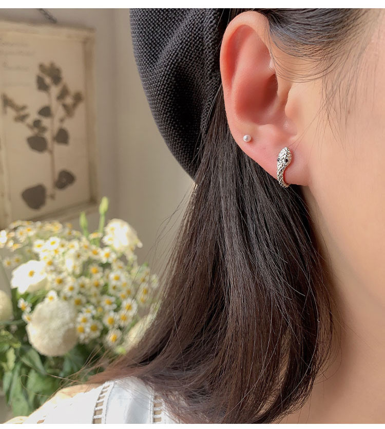 925 Sterling Silver Samll Snake Hoop Earrings For Women Personality French Daily Earrings Jewelry