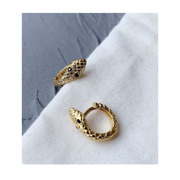 925 Sterling Silver Samll Snake Hoop Earrings For Women Personality French Daily Earrings Jewelry
