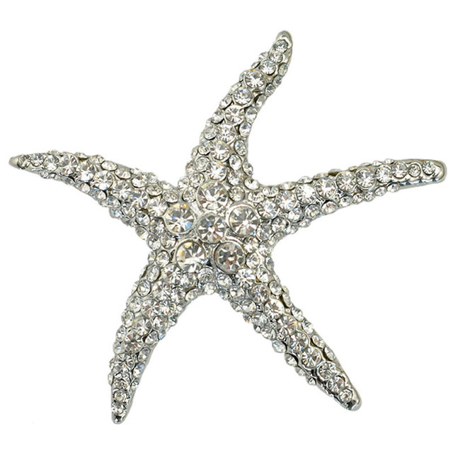 starfish brooches Blue Rhinestone Starfish Brooch Fashion high-end colorful crystal bridesmaid wedding Jewellery