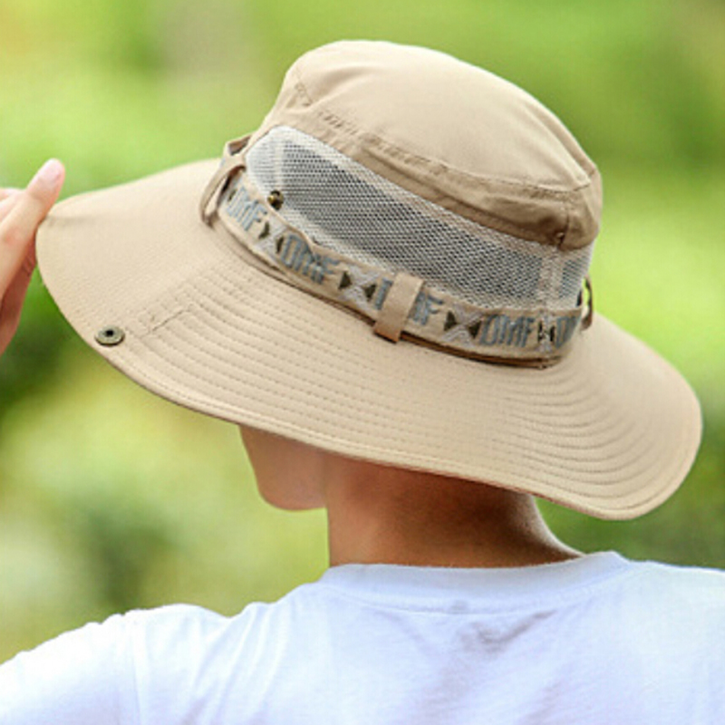 Summer Fishing Hat Man Women Wide Breathable Mesh Fishing Cap Beach Hats Sun Men's Outdoors UV Protection Shade Hat