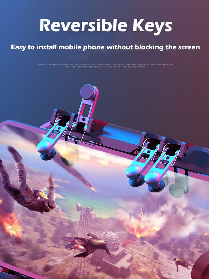 Cooling Fan PUBG Controller Semiconductor Cooler Six Finger Game Trigger Shooter Joystick Gamepad For Android Iphone Phone