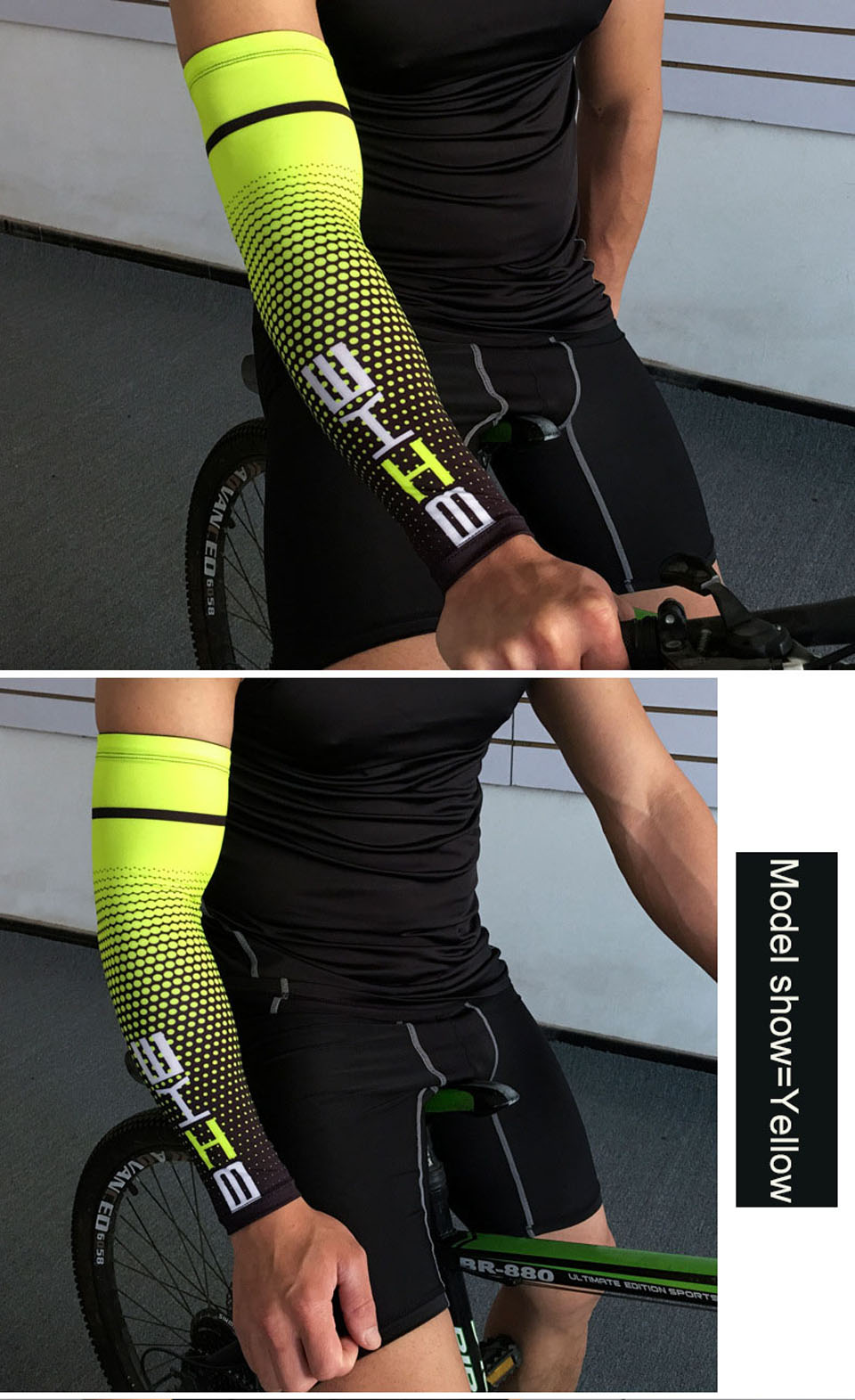 Men Cycling Running Bicycle Sleeves UV Sun Protection Cuff Cover Protective Sleeve Bike Sport Arm Warmers Sleeves
