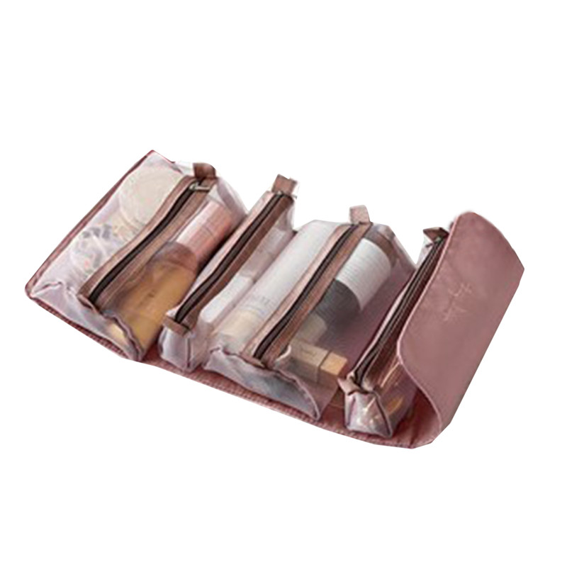 Travel Cosmetic Bag Women Mesh Make Up Box Bags Beautician Necessarie Toiletry Makeup Brushes Lipstick Storage Organizer