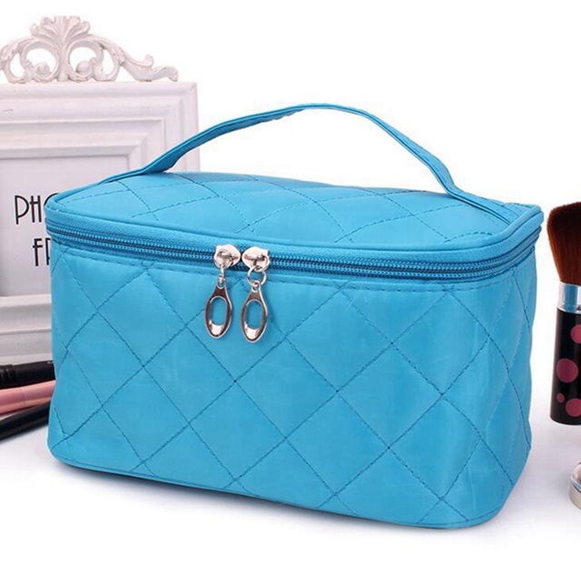 Women Travel Cosmetic Bags Diamond Lattice Zipper Men Makeup Bags Organizer Beauty Toiletry Bag Bath Wash Make Up Kits Case