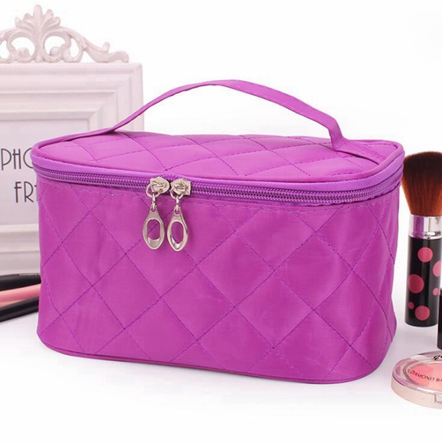 Women Travel Cosmetic Bags Diamond Lattice Zipper Men Makeup Bags Organizer Beauty Toiletry Bag Bath Wash Make Up Kits Case