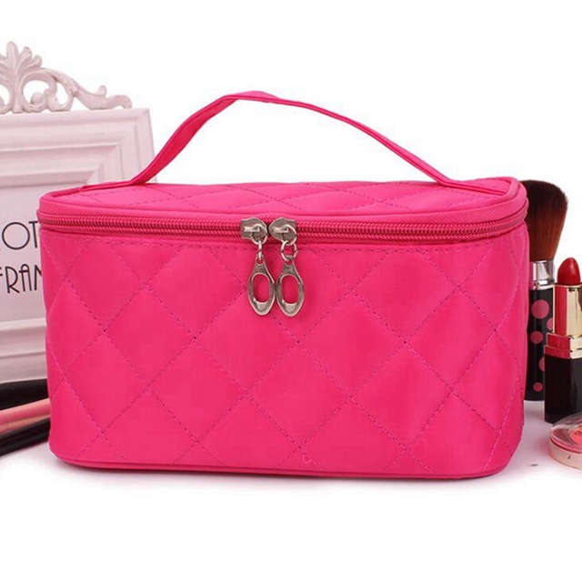 Women Travel Cosmetic Bags Diamond Lattice Zipper Men Makeup Bags Organizer Beauty Toiletry Bag Bath Wash Make Up Kits Case
