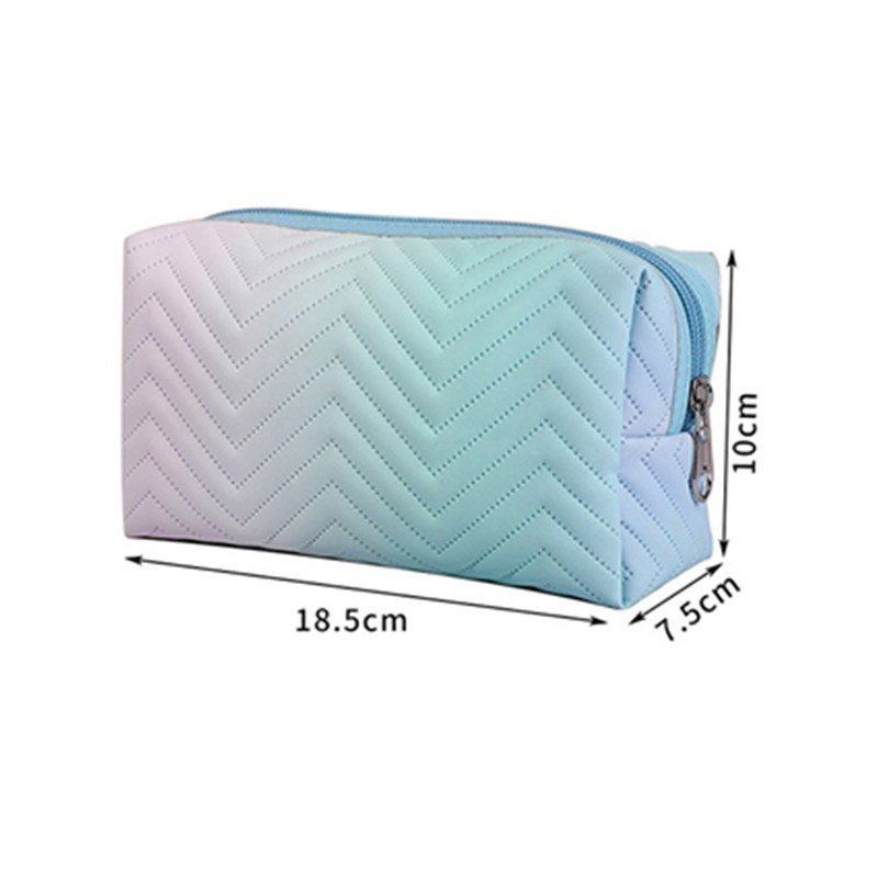 Gradient Color Makeup Bag for Women Zipper Velvet Cosmetic Bag Pouch Travel Large Female Make Up Pouch Necessaries