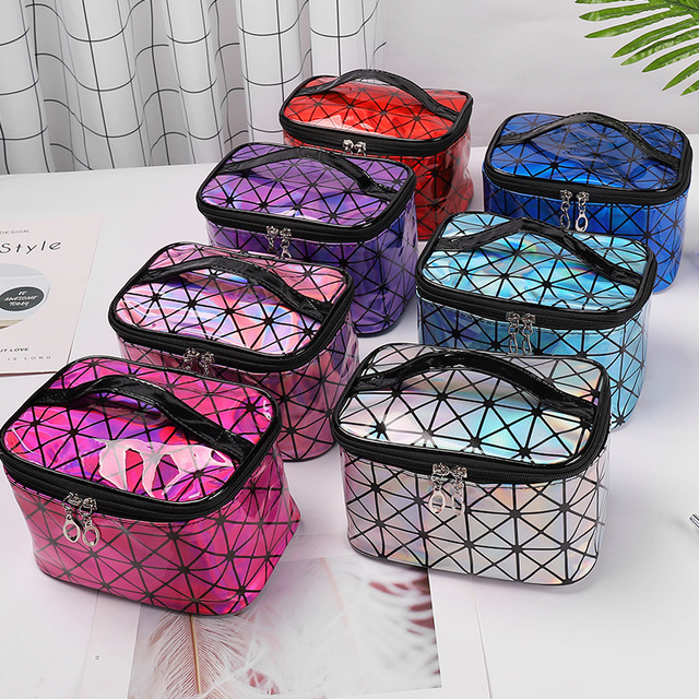 Multifunctional Women Cosmetic Bag Leather Travel Make Up Necessaries Organizer Zipper Makeup Case Pouch Toiletry Kit Bags