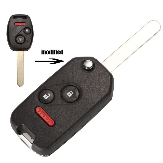 2/3/4 Buttons Folding Flip Remote Key Shell Cover For Honda Odyssey Rigeline Accord CRV Civic With Panic Buttons