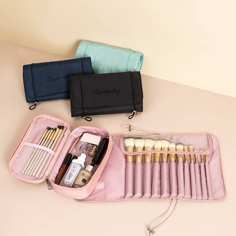 Removable Makeup Bag Waterproof Makeup Brush Organizer Travel Fold Makeup Tools Cosmetic Bag Females Storage Make Up Cases