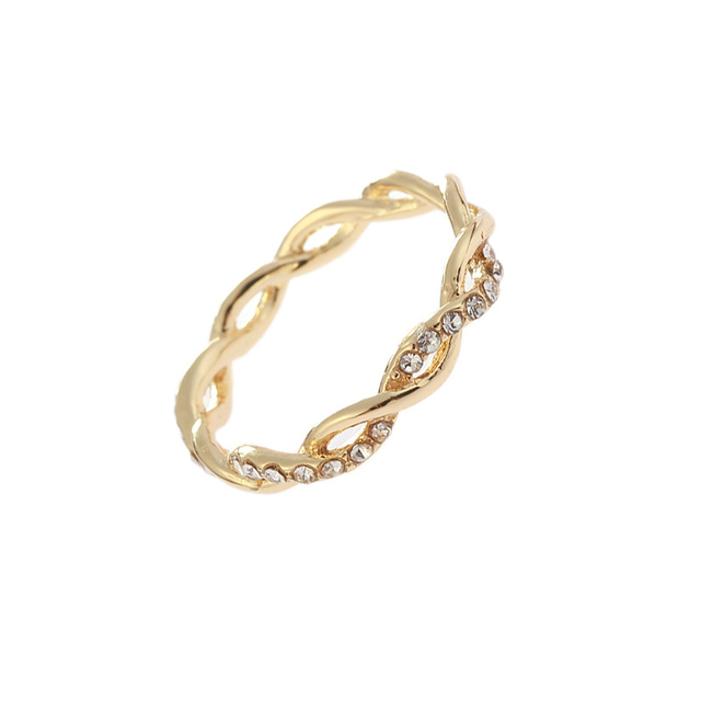 Women Twisted Shape Engagement Ring Stacking Matching Band Anniversary Ring Romantic Rings Accessories Gift