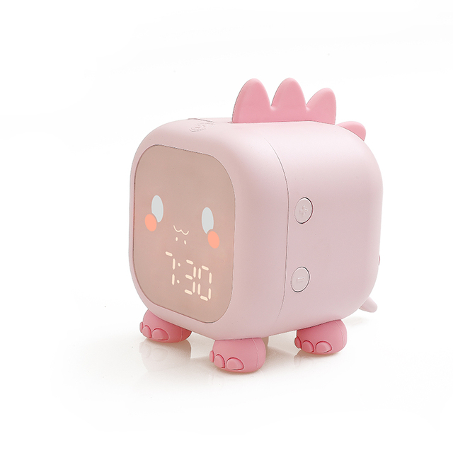 Cute Alarm Clock For Children Dinosaur Digital Alarm Clock With Night Light Bedside Desktop Kids Sleep Trainier Wake Up Clock