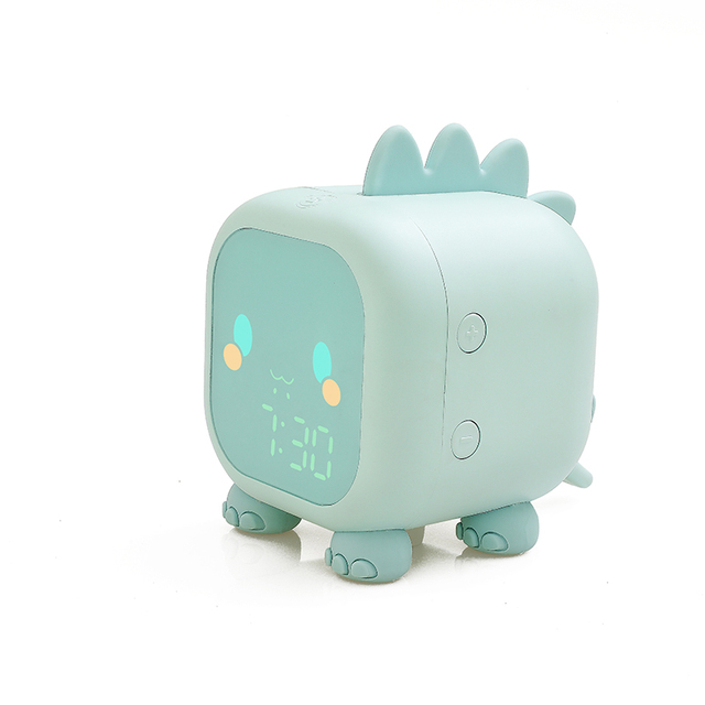 Cute Alarm Clock For Children Dinosaur Digital Alarm Clock With Night Light Bedside Desktop Kids Sleep Trainier Wake Up Clock