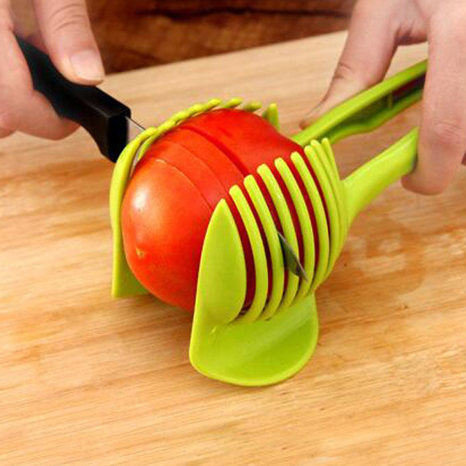Kitchen gadgets Clip Fruit Vegetable Slicer Tool Potato Food Tomato Onion Lemon Vegetable Fruit Slicer Cutter Holder
