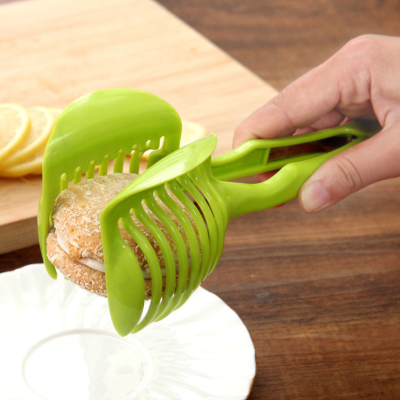 Kitchen gadgets Clip Fruit Vegetable Slicer Tool Potato Food Tomato Onion Lemon Vegetable Fruit Slicer Cutter Holder