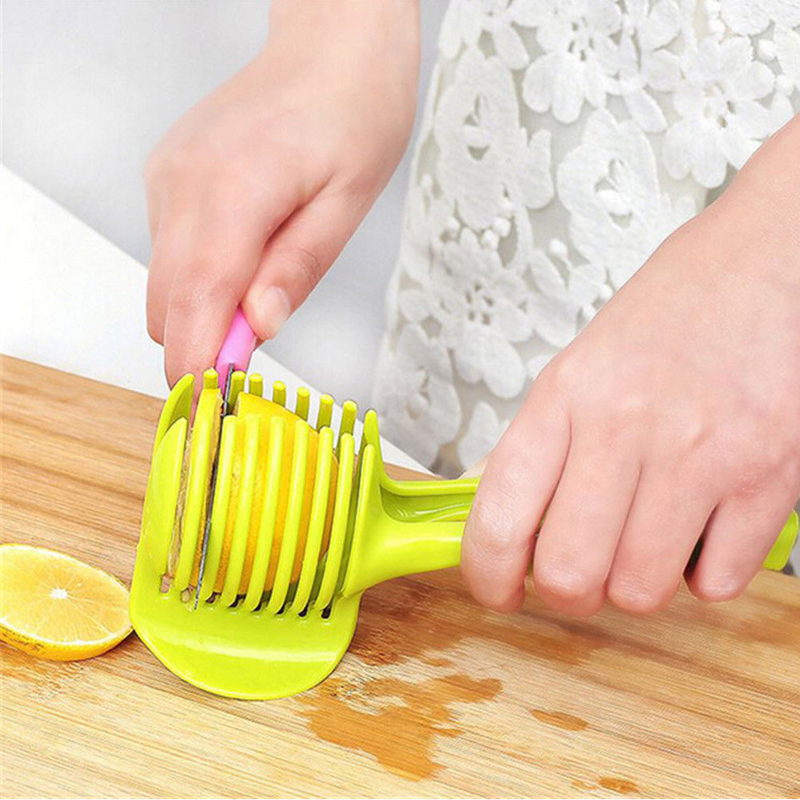 Kitchen gadgets Clip Fruit Vegetable Slicer Tool Potato Food Tomato Onion Lemon Vegetable Fruit Slicer Cutter Holder