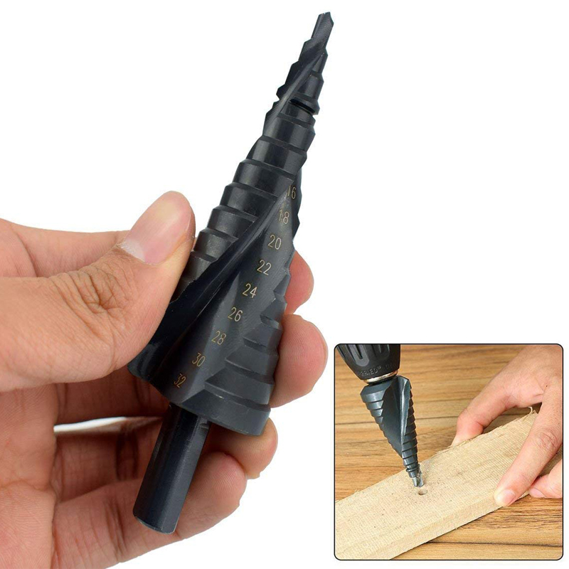 3PCS/SET 4-32MM HSS Cobalt Step Drill Bit Set Nitrogen High Speed Steel Spiral For Metal Cone Triangle Shank Hole Metal drills