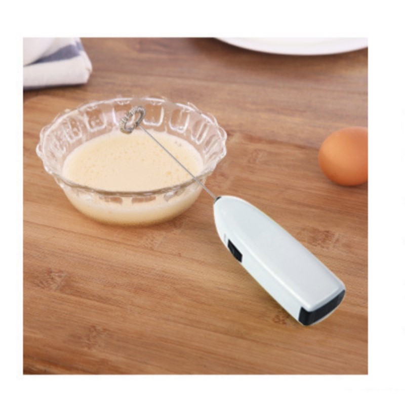 Mini Stainless Electric Handheld Egg Beater Household Kitchen Steel Coffee Milk Tea Blender Beat up the Cream Stirring