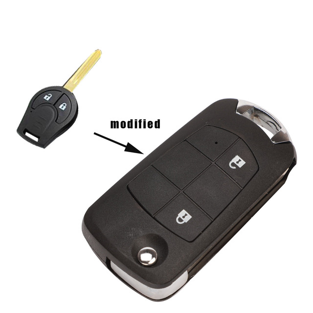 2pcs 2/3 b Modified Remote Key Shell Case for NISSAN CWTWB1U761 Juke March Qashqai Sunny Sylphy Tiida X-Trail Folding Key