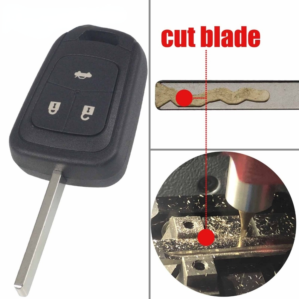 2pcs cut blade Remote 3 Buttons For Chevrolet AVEO For Opel Straight Car Key Shell Cover Case
