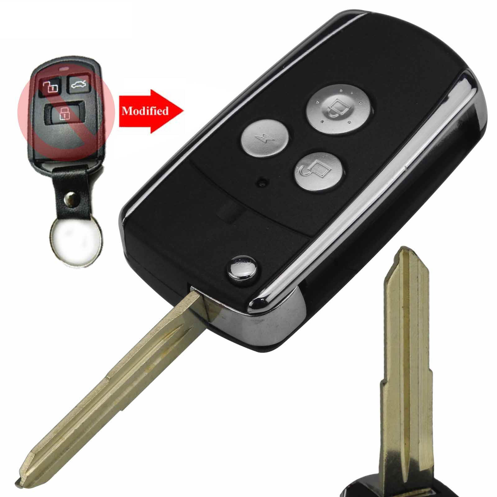 3B Modified Remote Folding Flid Car Key Shell Cover Case Fob For Hyundai Sonata Moinca Elantra Right Blade