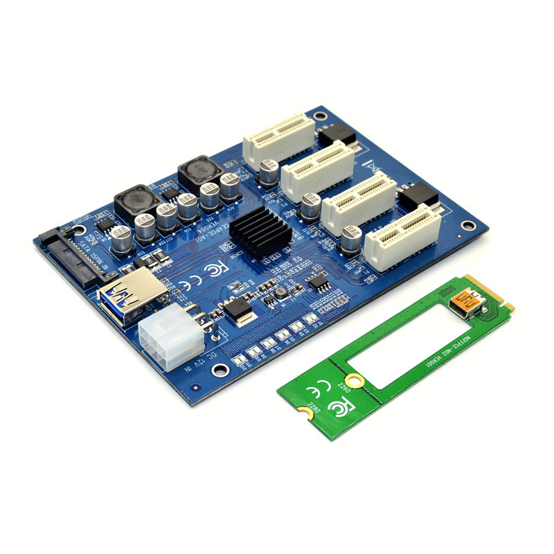 M.2 NGFF PCI-E PCI Express Extender Riser Card Adapter 4 PCI-E slot adapter PCIe Port Multiplier PCIE Express Card For Mining